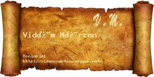 Vidám Márton névjegykártya